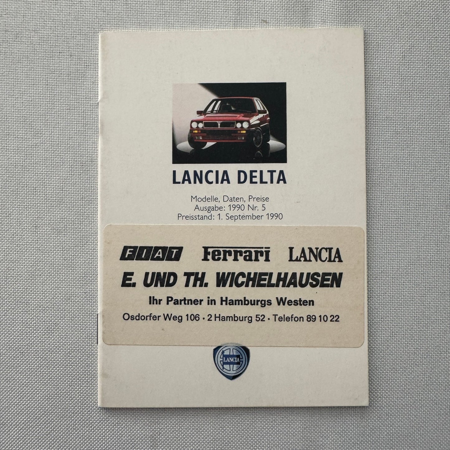 1990 Lancia Delta Price List GERMAN European Market Lancia Delta Integrale