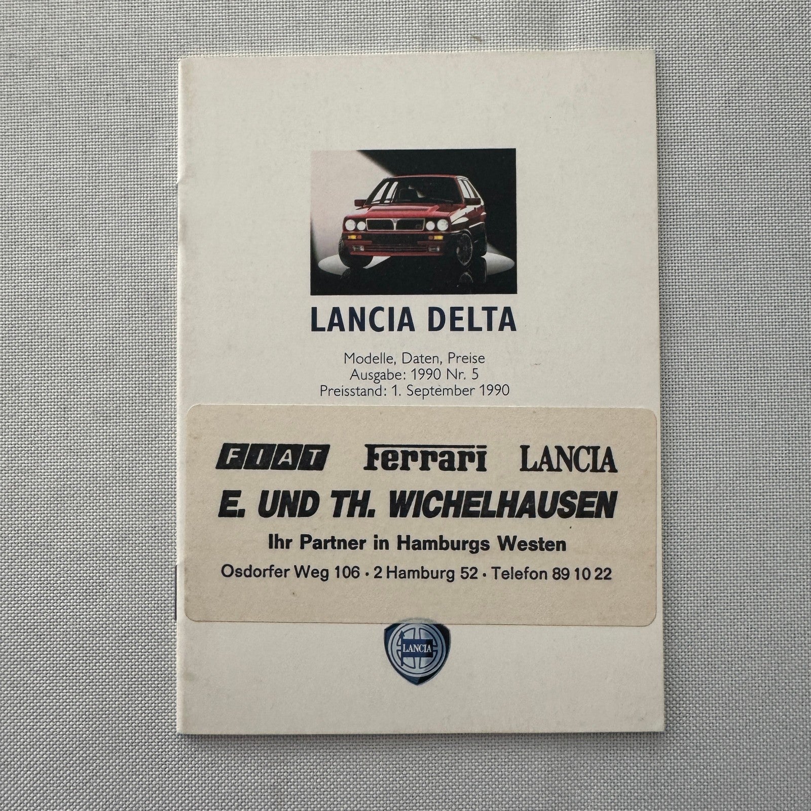 1990 Lancia Delta Price List GERMAN European Market Lancia Delta Integrale