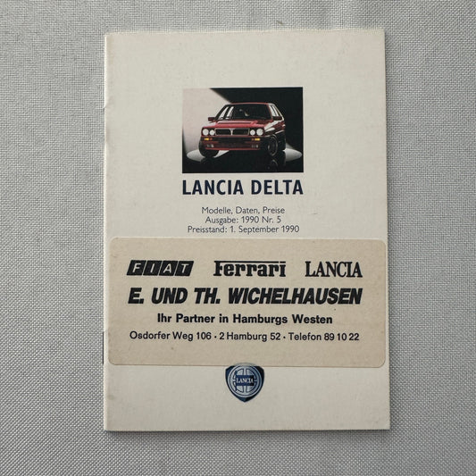1990 Lancia Delta Price List GERMAN European Market Lancia Delta Integrale
