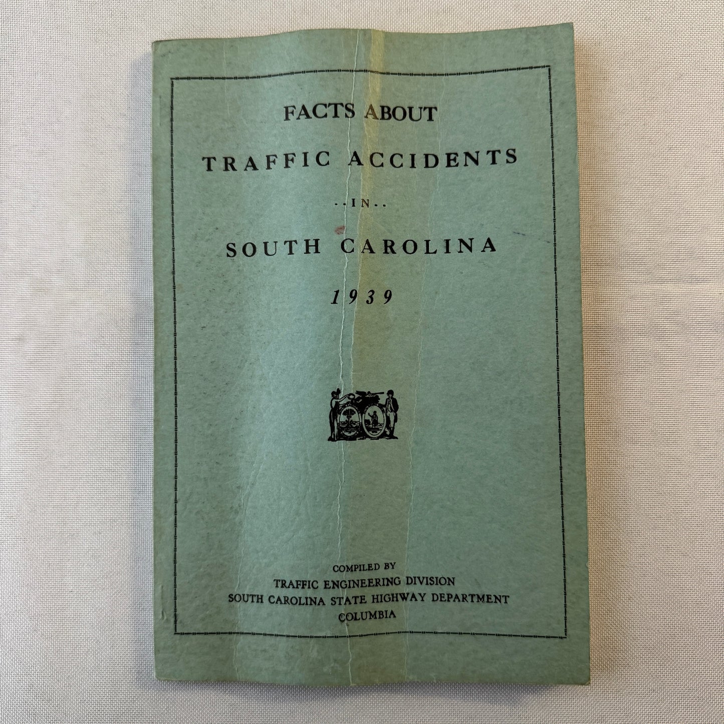 1939 South Carolina Facts about Traffic Accidents Car Automobile Report Book