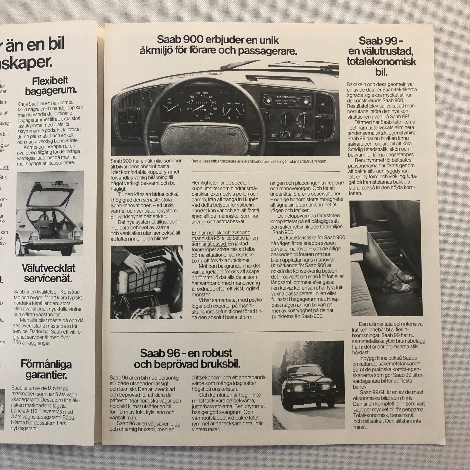 1979 Saab 900 99 96 Car Sales Brochure Catalog SWEDISH TEXT