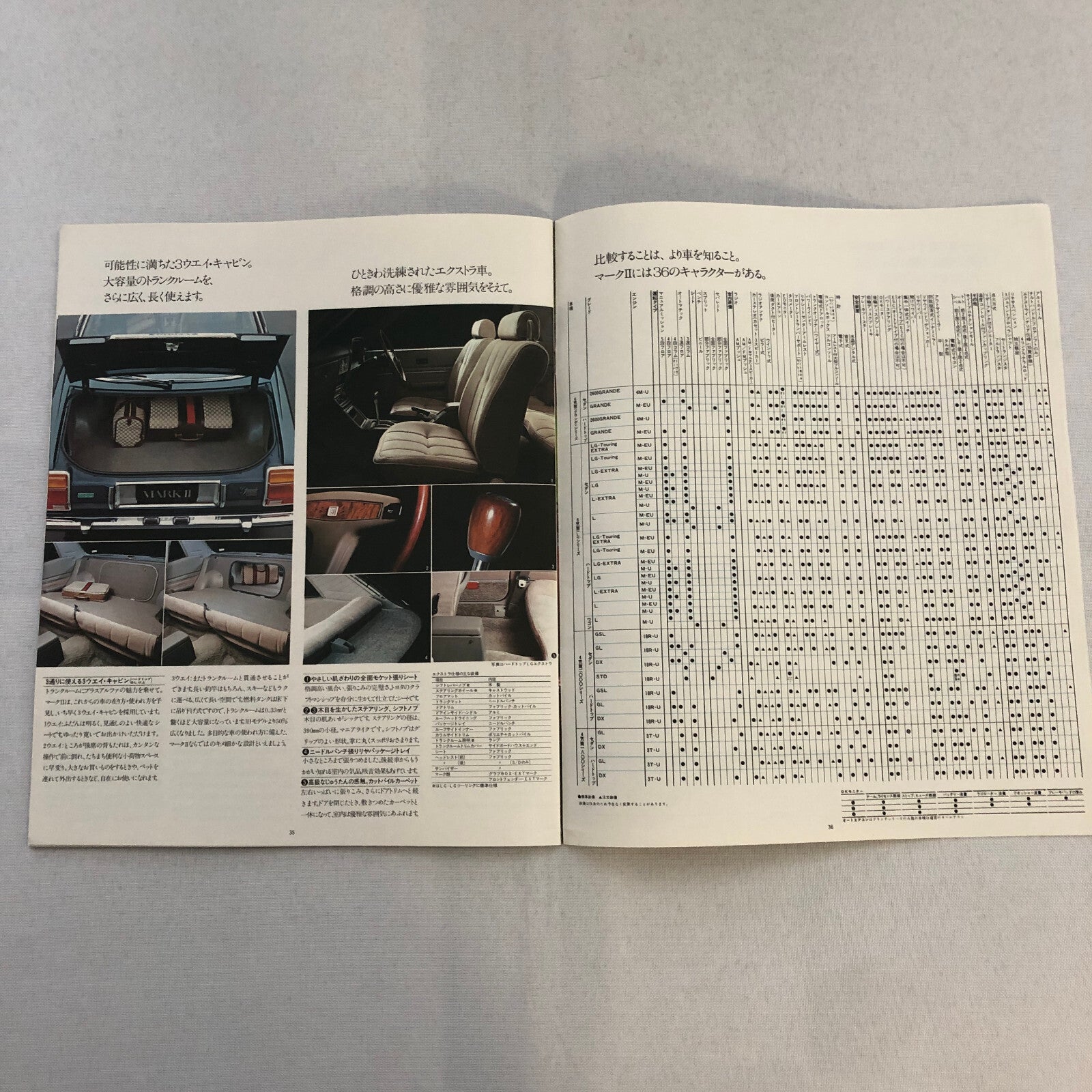 Toyota Mark II Car Sales Brochure Catalog Advertising Japanese Text JDM