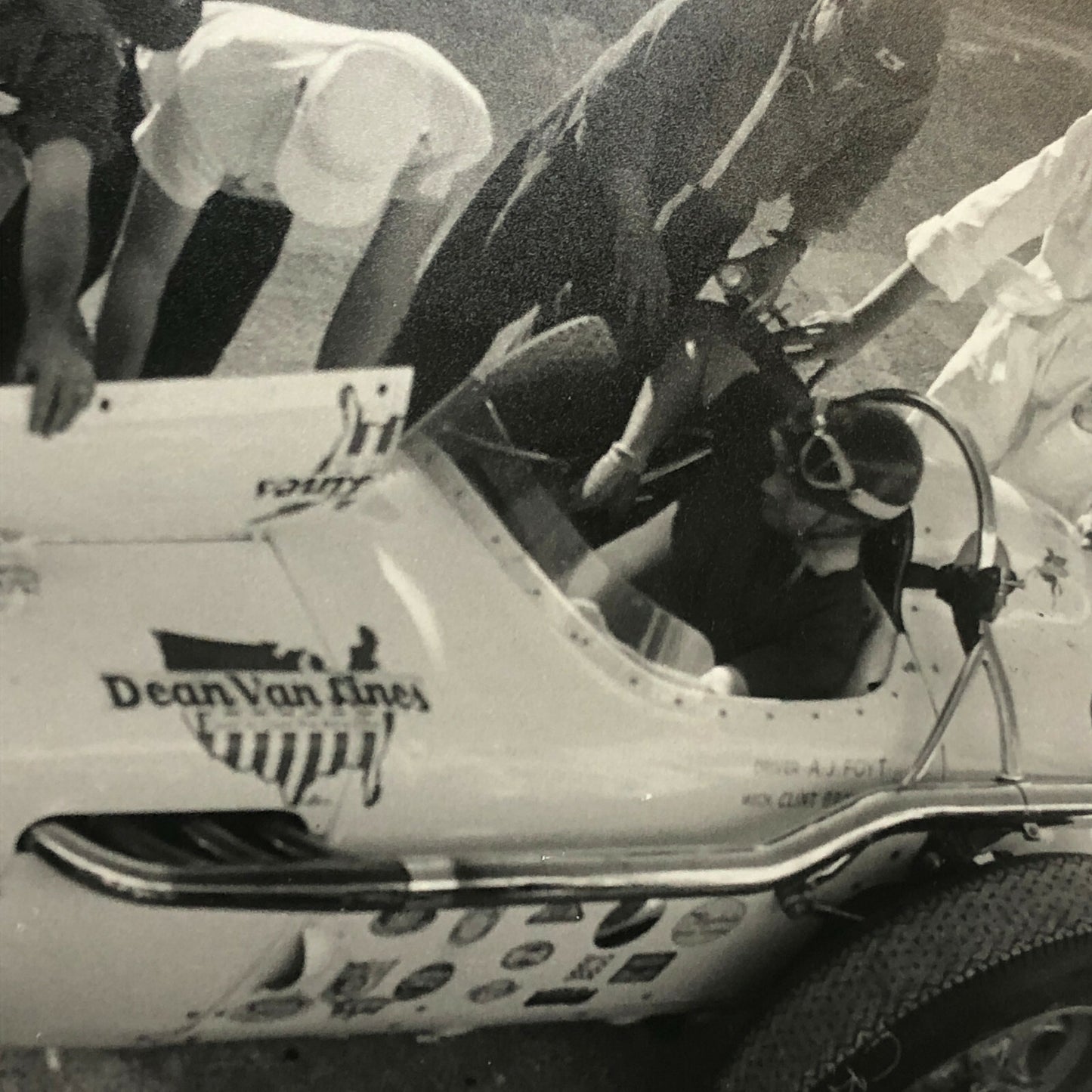 Vintage Racing Photo Photograph AJ Foyt Dean Van Lines Special Car JM Fangio 
