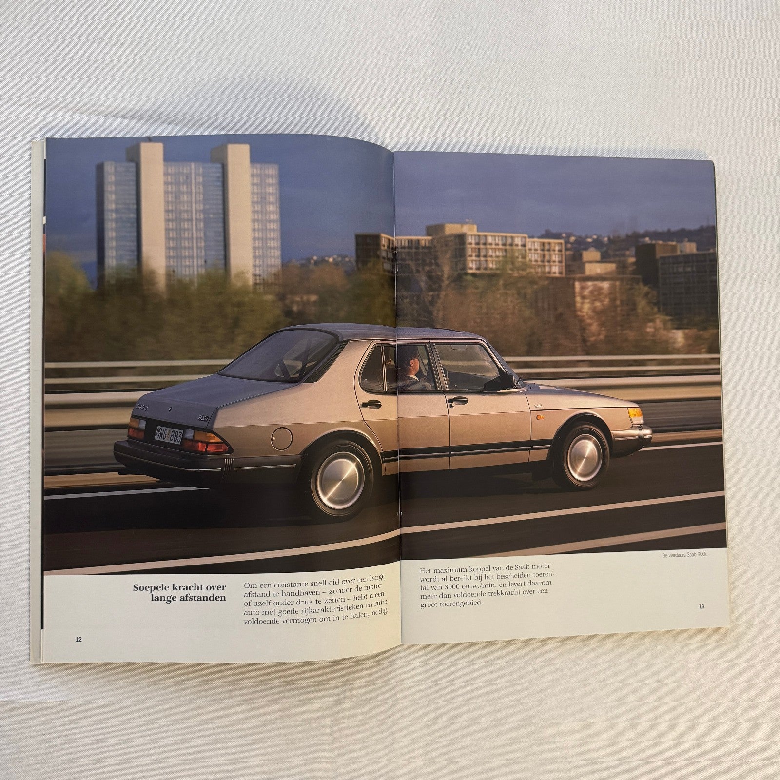 Vintage Saab 900 Car Sales Brochure Catalog 900 Turbo 900i 900C Car DUTCH Text