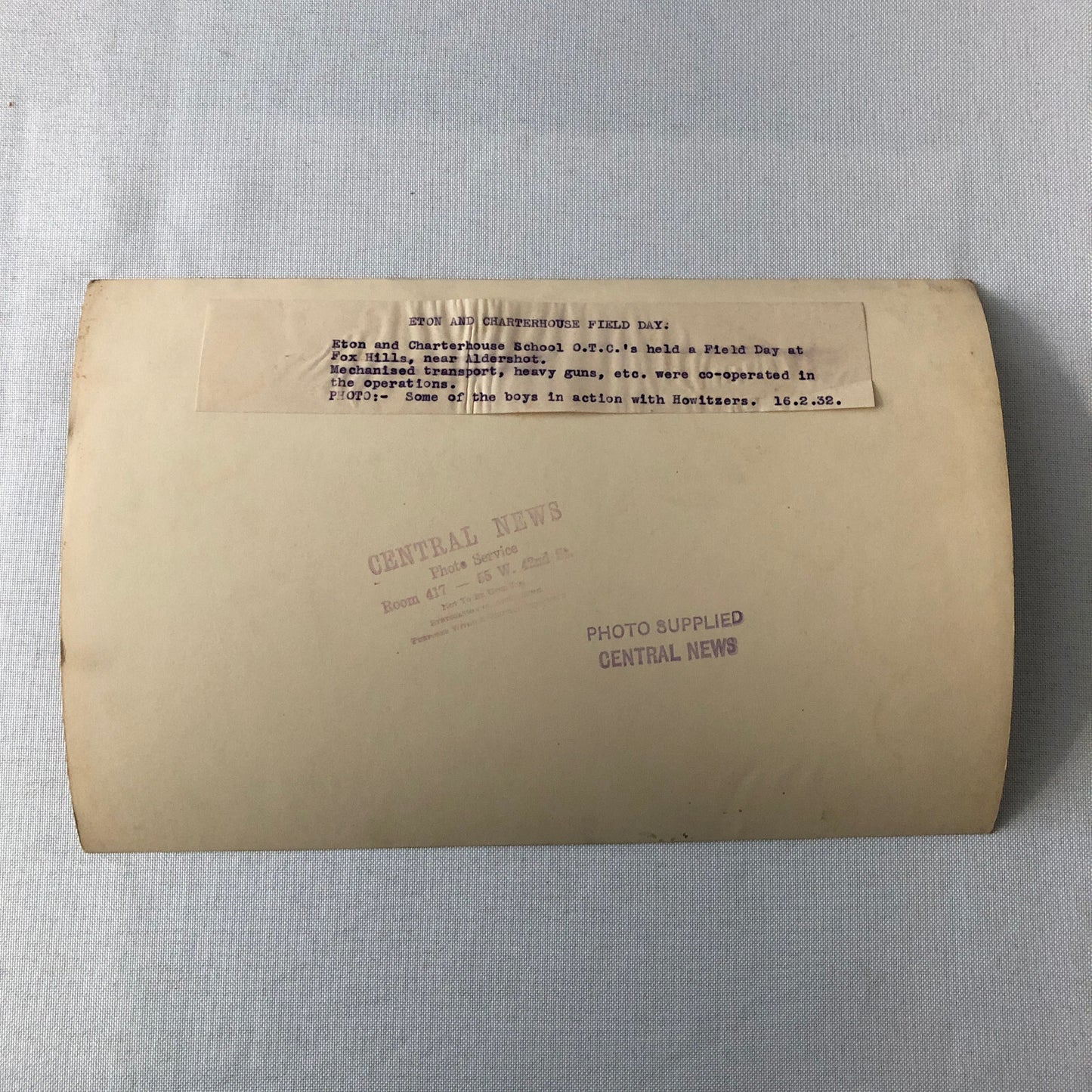 Military School 1932 Press Photo Photograph Eton vs Charterhouse UK Howitzer Gun