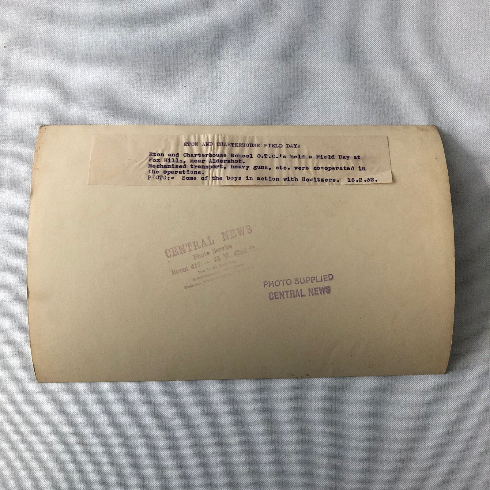 Military School 1932 Press Photo Photograph Eton vs Charterhouse UK Howitzer Gun