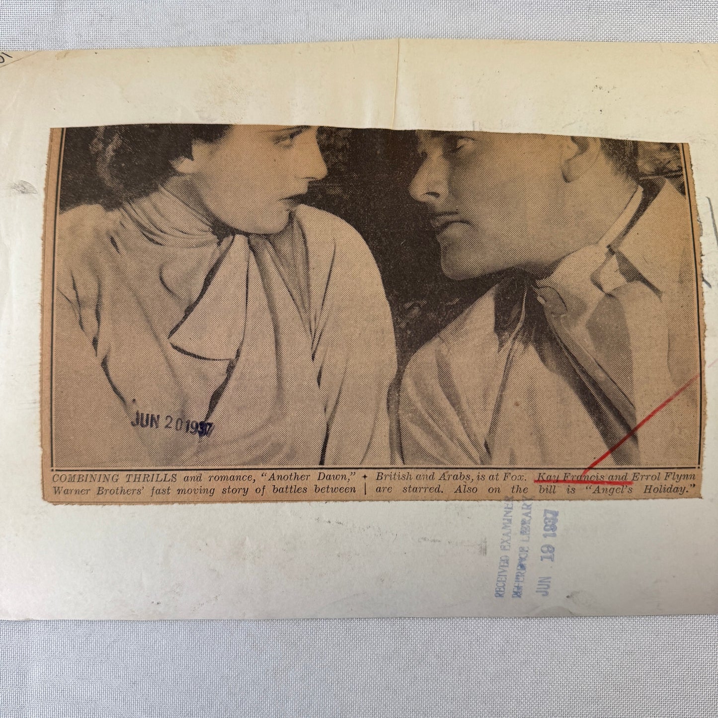 Vintage Movie Press Photo Photograph Another Dawn Film Errol Flynn Kay Francis