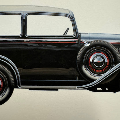 1936 Opel P4 Cabriolet Limousine Car Illustration Art Drawing Hand Drawn