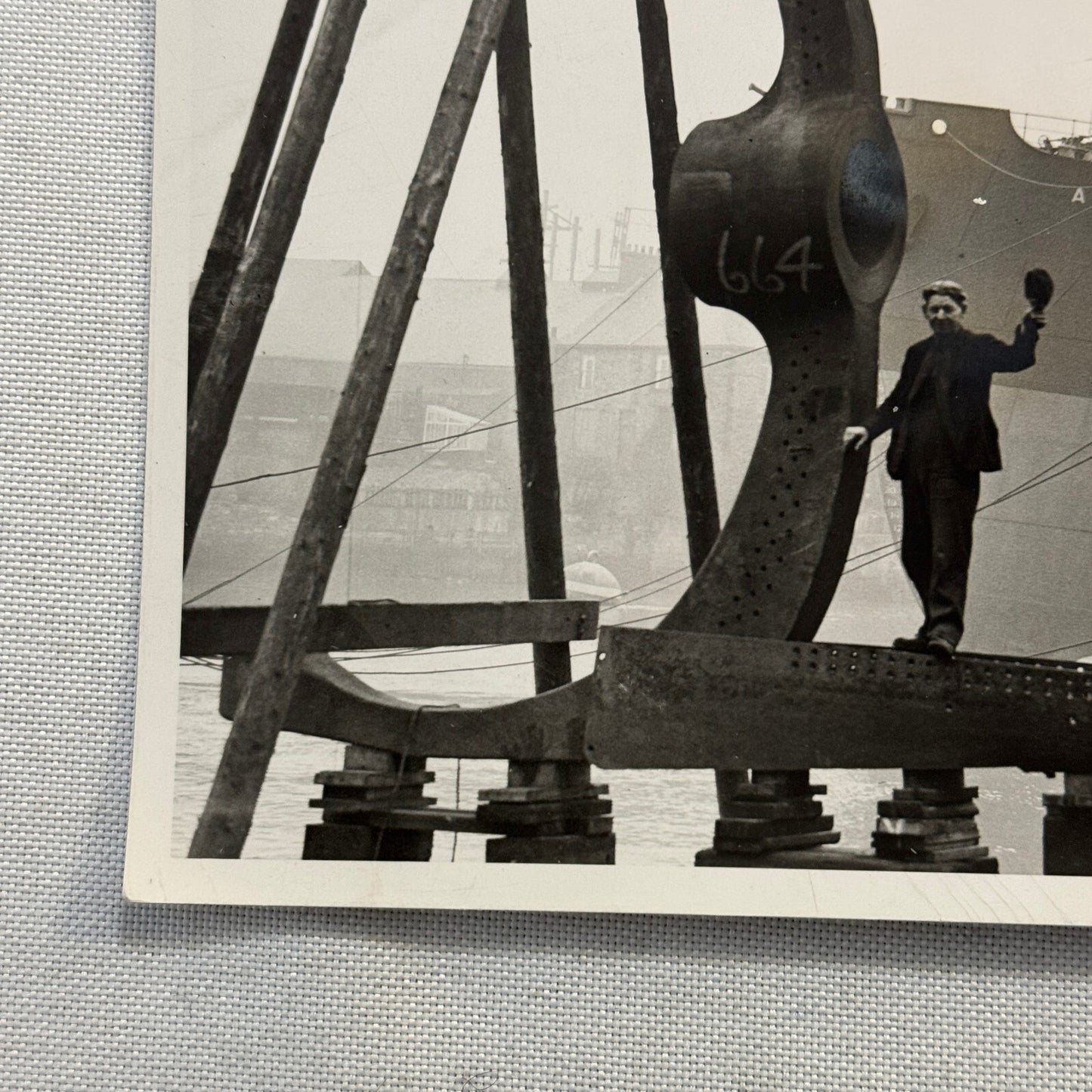 Vintage Ship Building Press Photo Photograph Boat Vessel Propellor Bracket UK