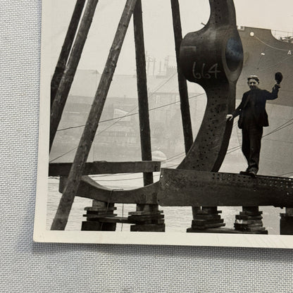Vintage Ship Building Press Photo Photograph Boat Vessel Propellor Bracket UK