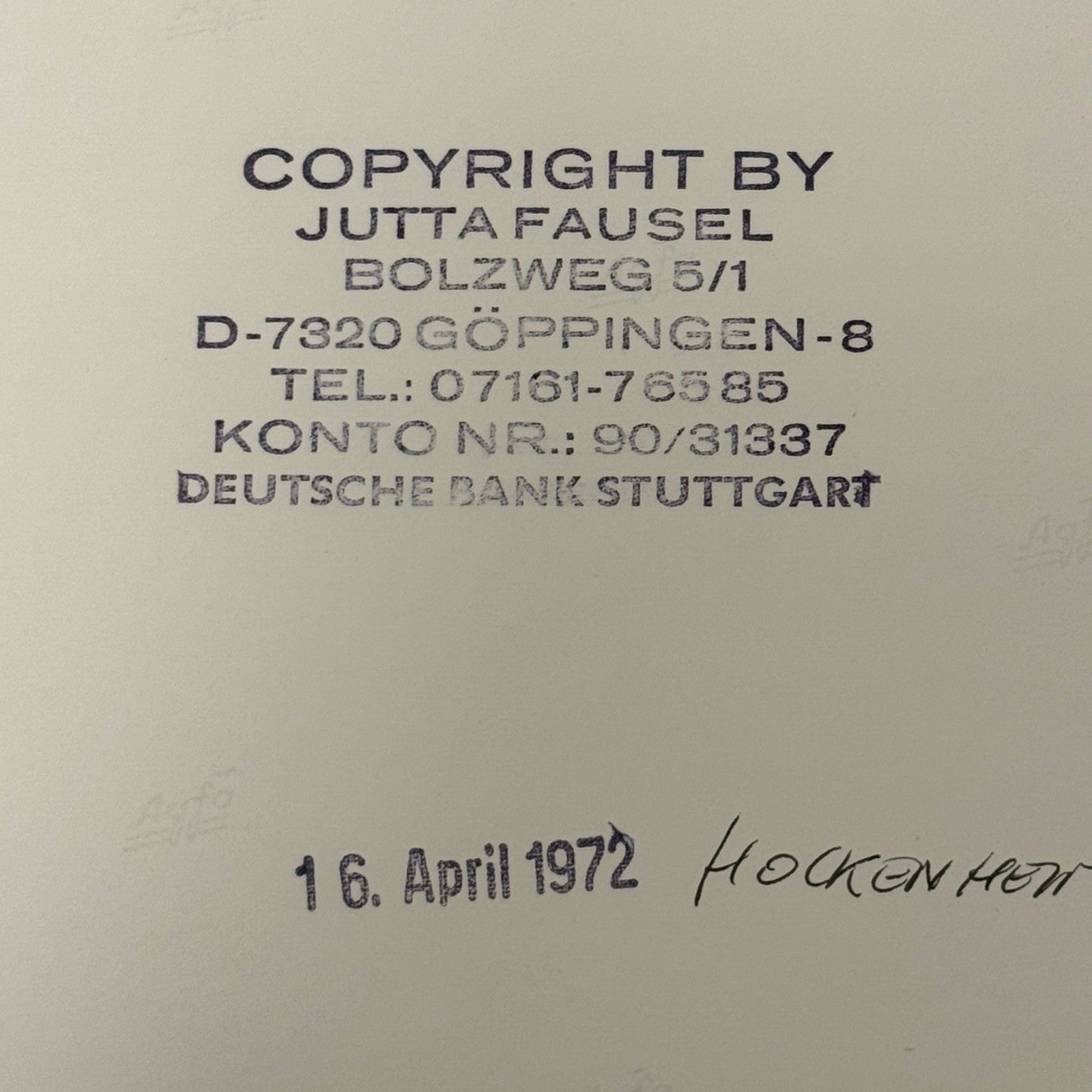 Vintage Racing Photo Niki Lauda Michael Kranefuss 1972 Hockenheim F2 Motorsport