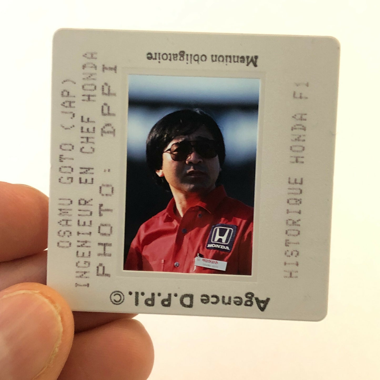 Honda Chief Engineer Osamu Goto DPPI 35MM Press Photo Slide Honda F1 Racing 