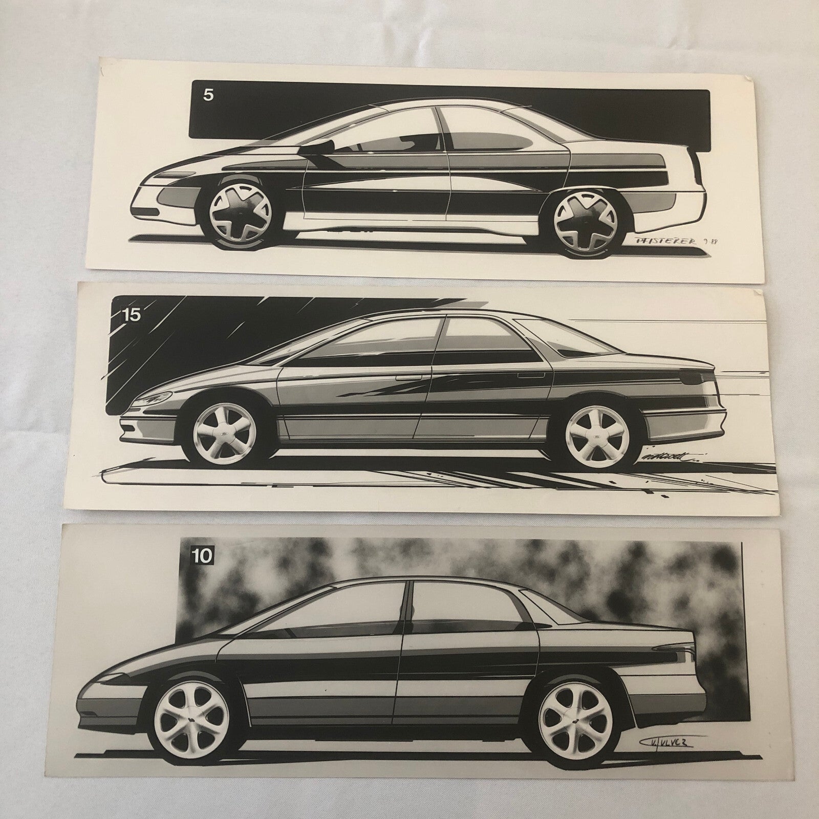Vintage Car Design PRINT Concept Rendering Germany Ford Lot of 14x