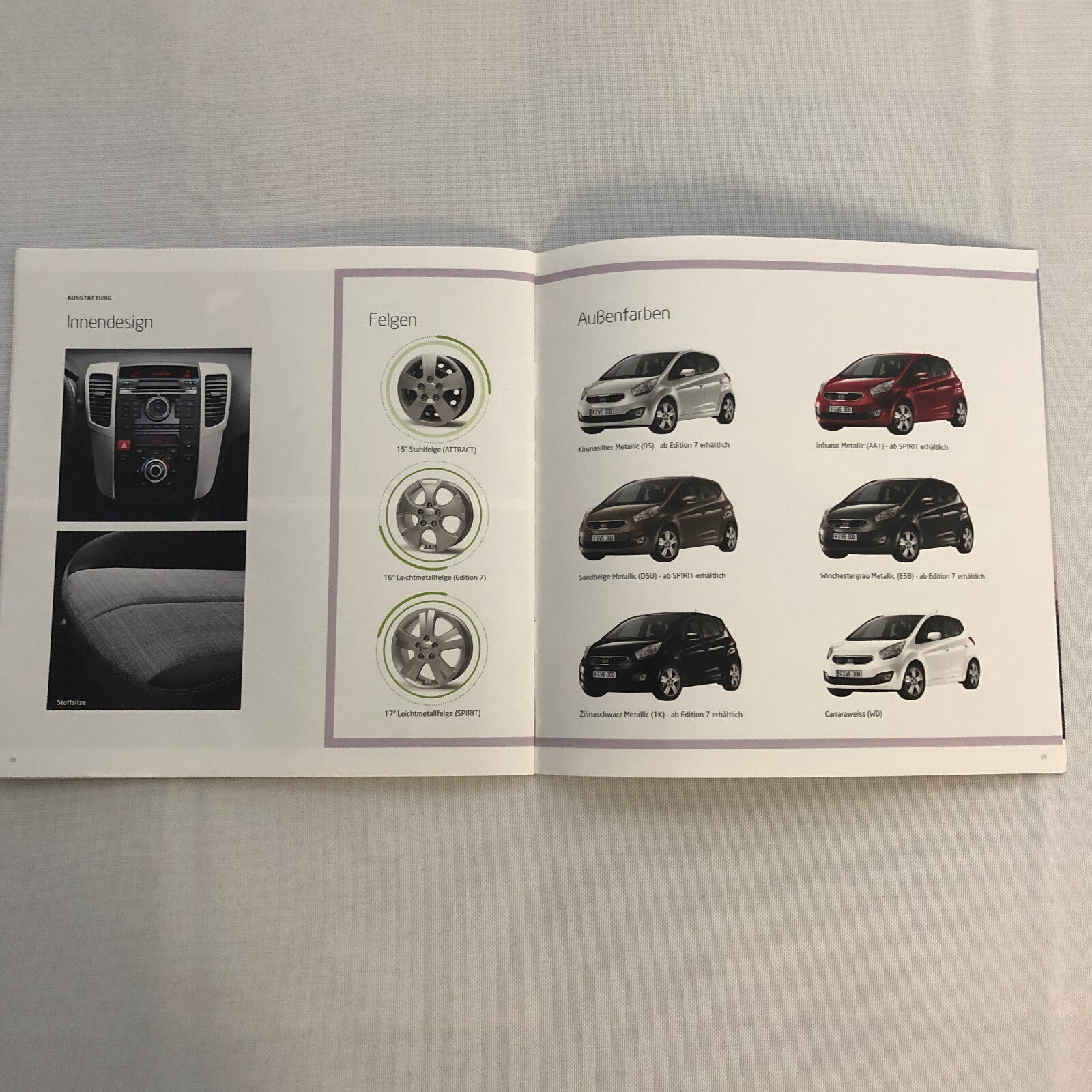 2012 Kia Venga Car Sales Brochure Catalog with Price List GERMAN Market