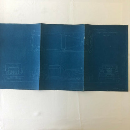 1930 Coachbuilder Car Design Blueprint Rendering Blue Print Sport Cabriolet Body