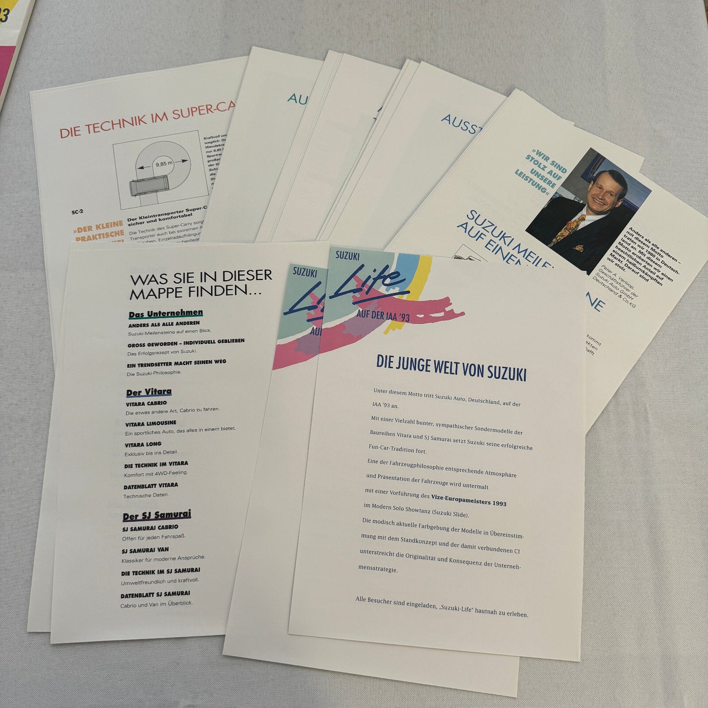 1993 Suzuki Press Kit Brochure Photos German Swift Vitara Super Carry Samurai