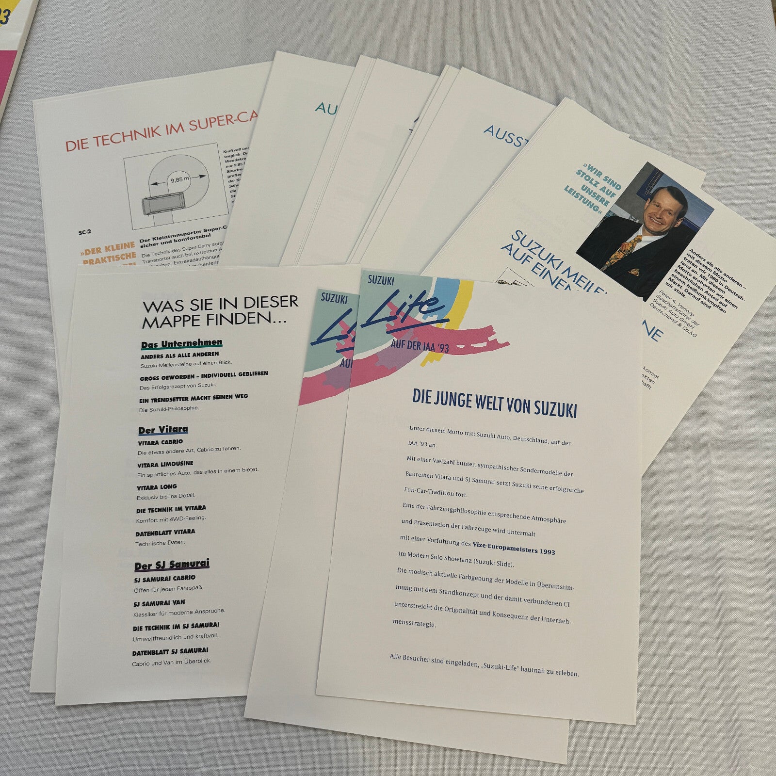 1993 Suzuki Press Kit Brochure Photos German Swift Vitara Super Carry Samurai