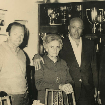 Vintage Juan Manuel Fangio Racing Driver Photo Photograph Print with Family ? 