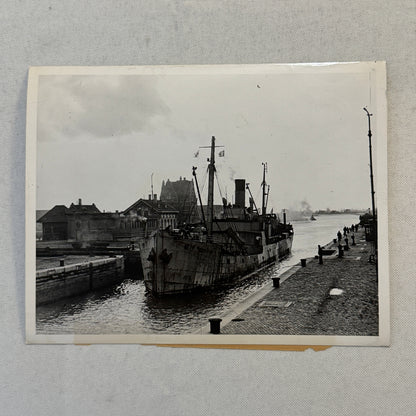 Vintage Press Photo Photograph Antwerp Belgium Allied Shipping Ship Boat WW2