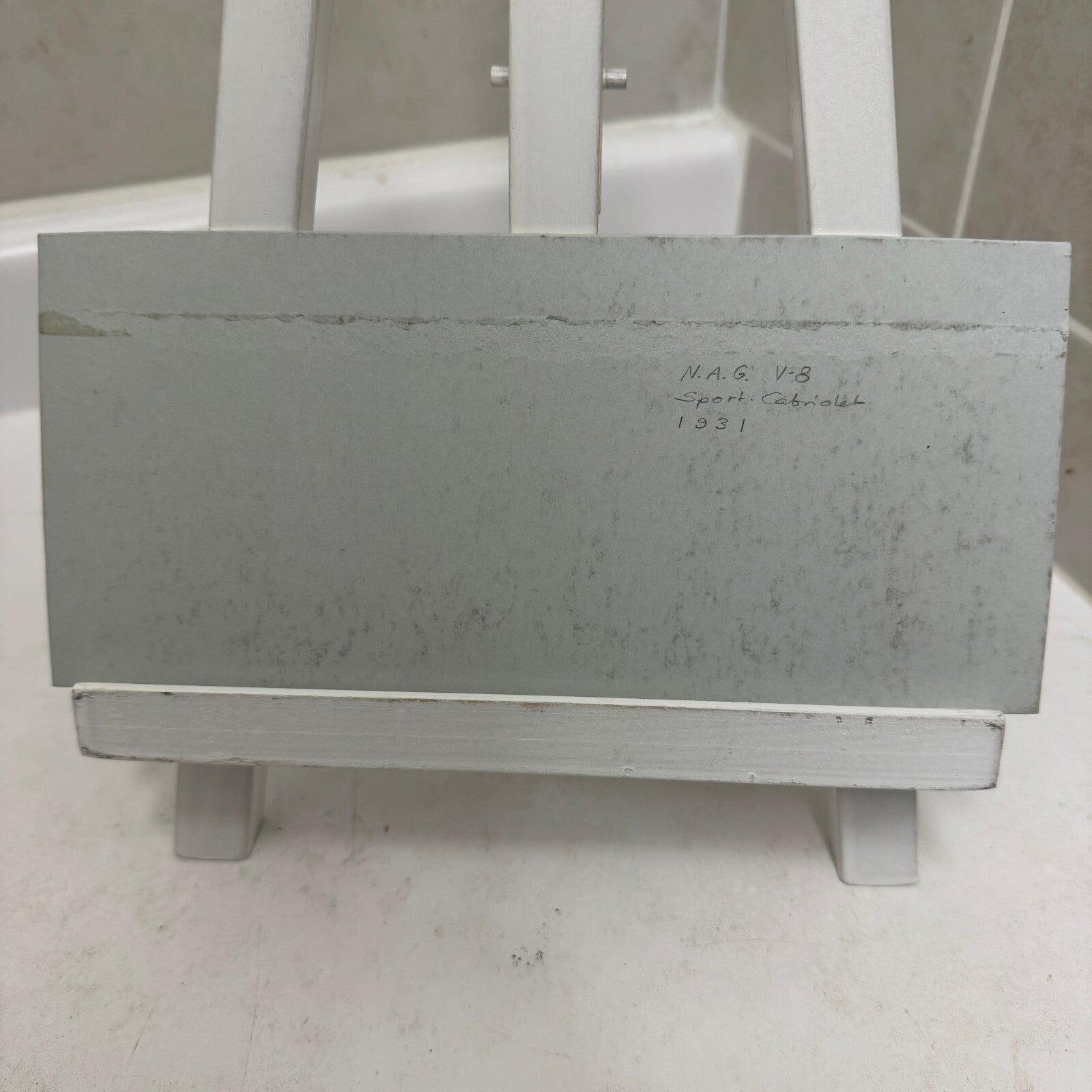 1931 N.A.G. V8 Sport Cabriolet Car Illustration Art Drawing Vintage Miniature