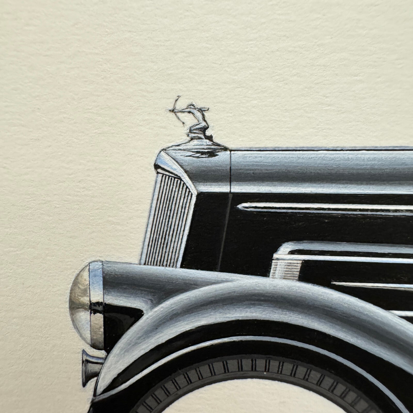 1935 Pierce Arrow 12 Convertible Coupe Roadster Car Illustration Art Drawing