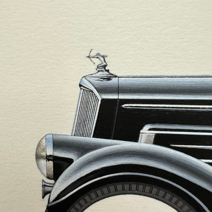 1935 Pierce Arrow 12 Convertible Coupe Roadster Car Illustration Art Drawing