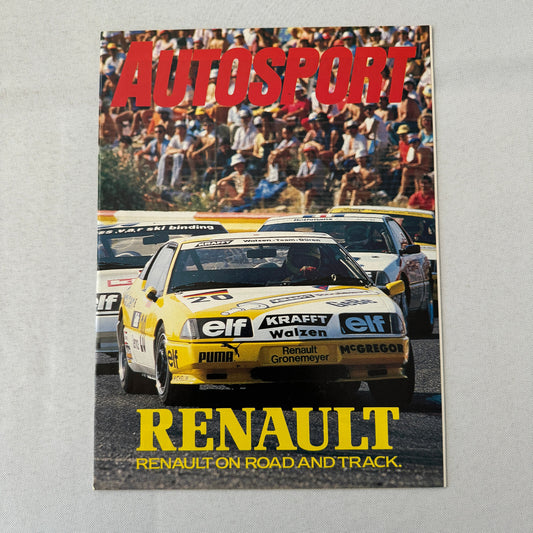 1986 Renault Racing Autosport Supplement Formula One F1 Renault 5GT Turbo ELF +