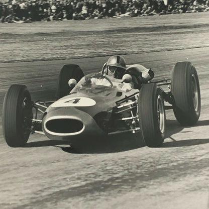 Vintage 1964 Jack Brabham Racing Car Photo Photograph Brabham Repco Climax 