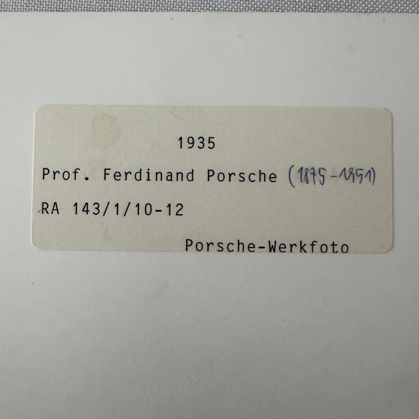 Ferdinand Porsche Vintage Factory Press Photo Photograph Print