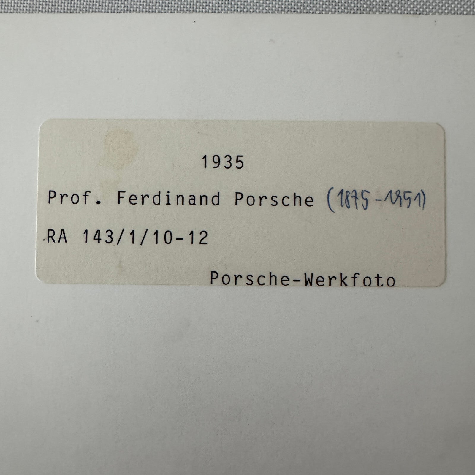Ferdinand Porsche Vintage Factory Press Photo Photograph Print