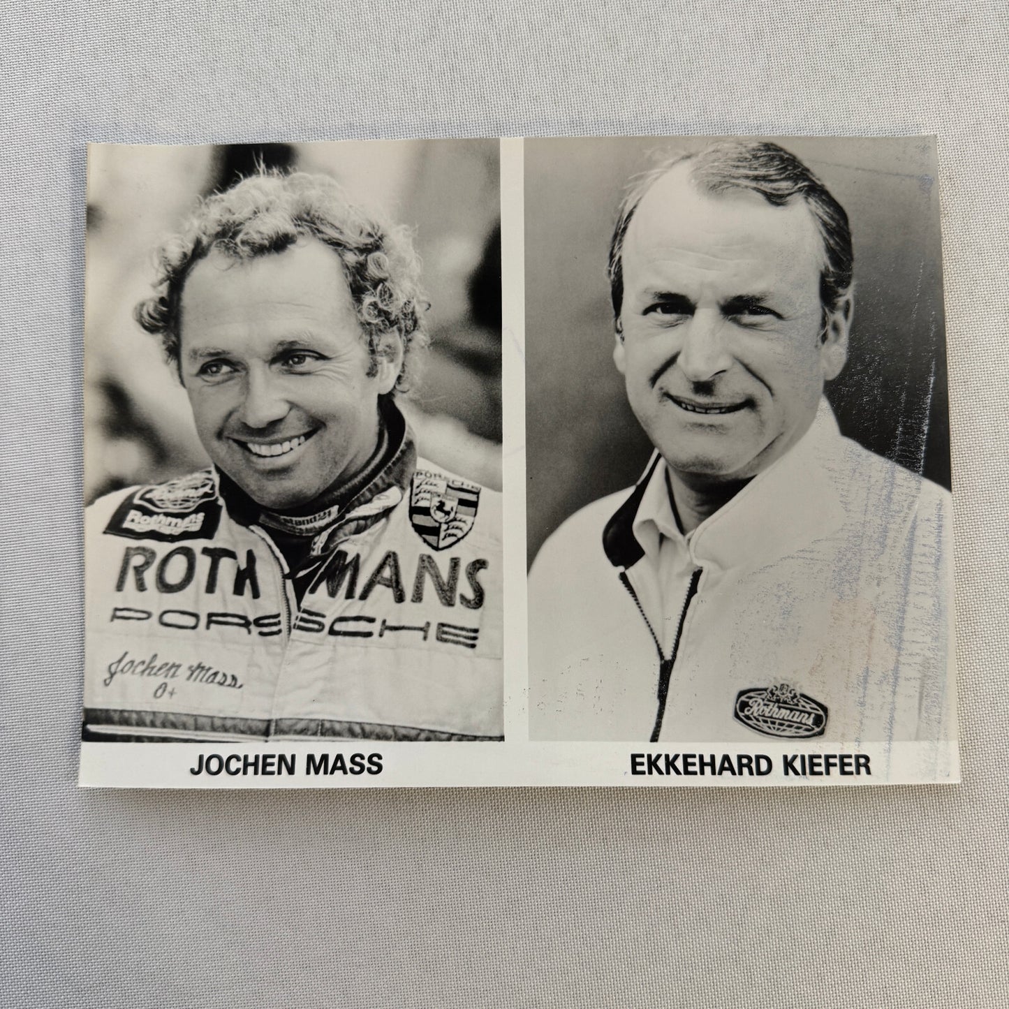 Rothmans Porsche Racing Driver Photo Photograph Jochen Mass Ekkehard Kiefer