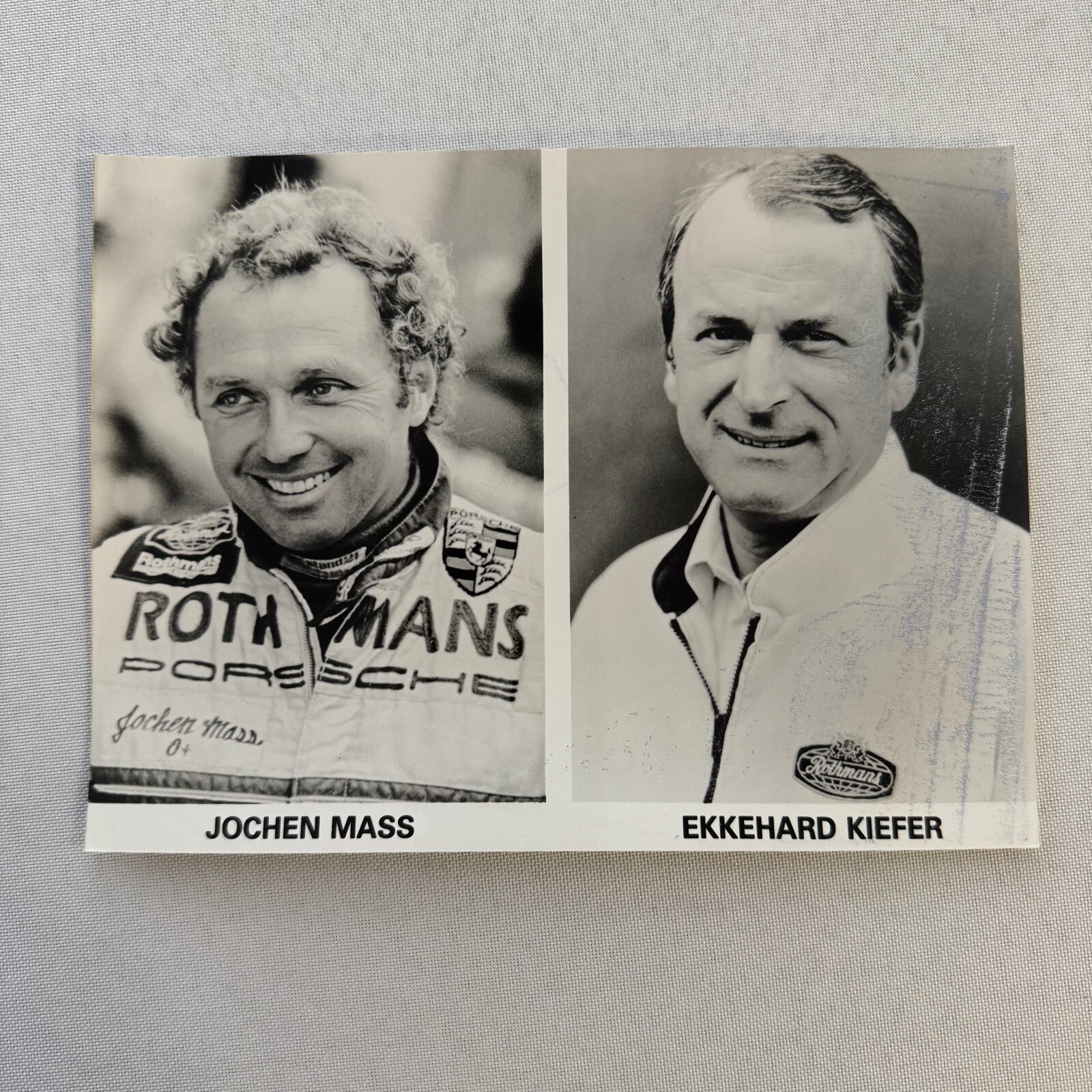Rothmans Porsche Racing Driver Photo Photograph Jochen Mass Ekkehard Kiefer