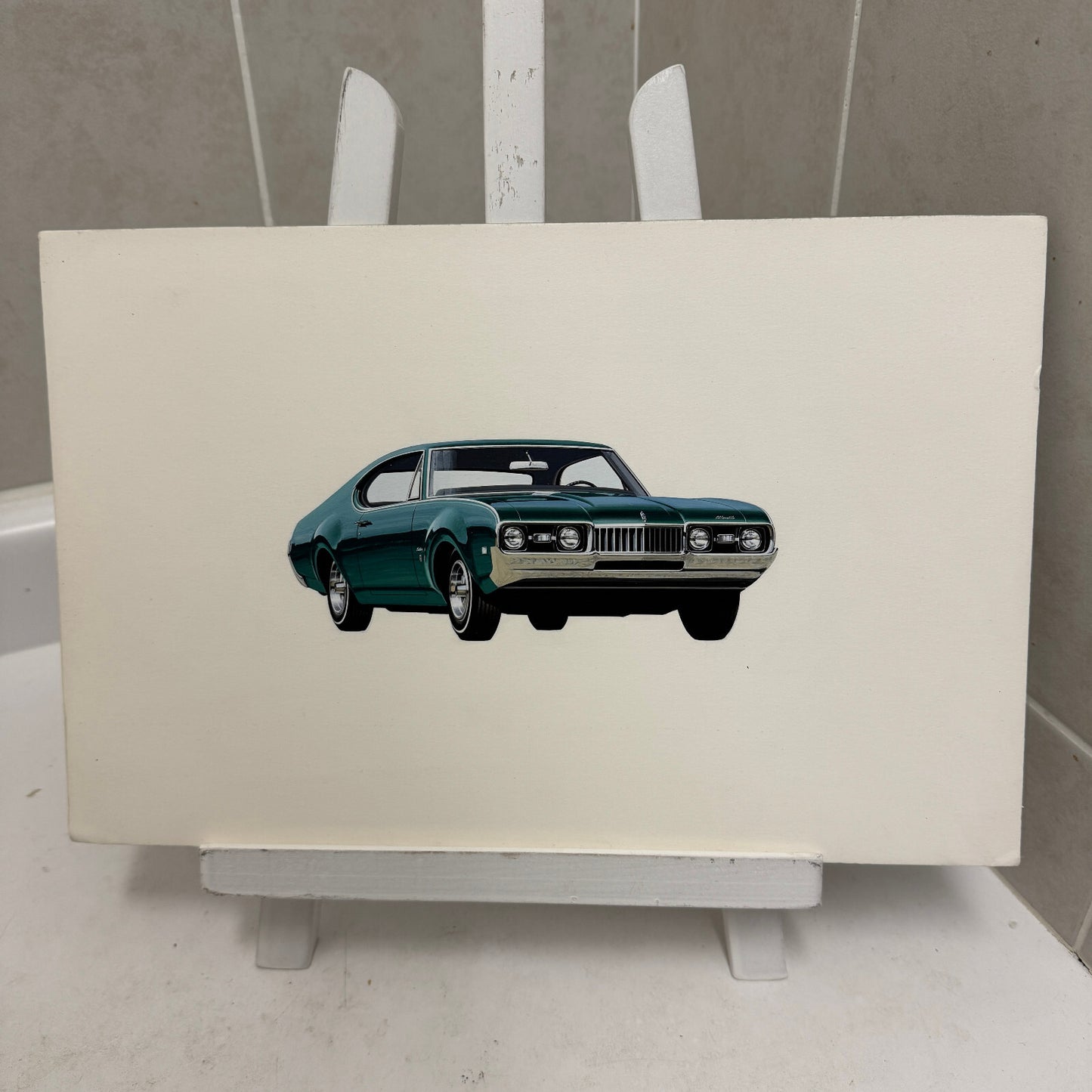 Oldsmobile Cutlass Car Illustration Art Drawing Hand Drawn Robert Preis Vintage