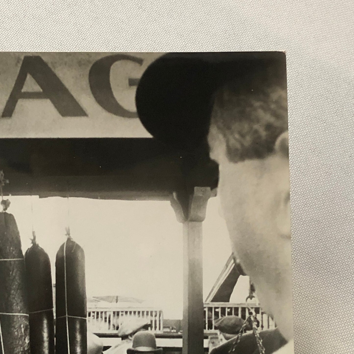 Vintage Photo Photograph Man in Sausage Stand Movie or Television Still ?