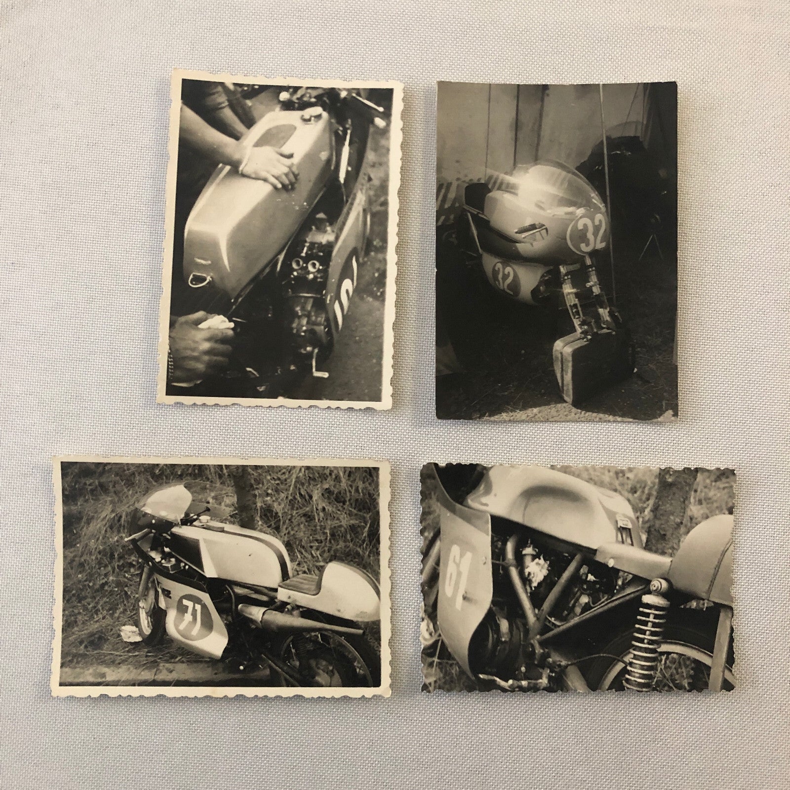 Vintage Motorcycle Racing Photo Photograph Germany Lot 4x Mike Duff Yamaha +