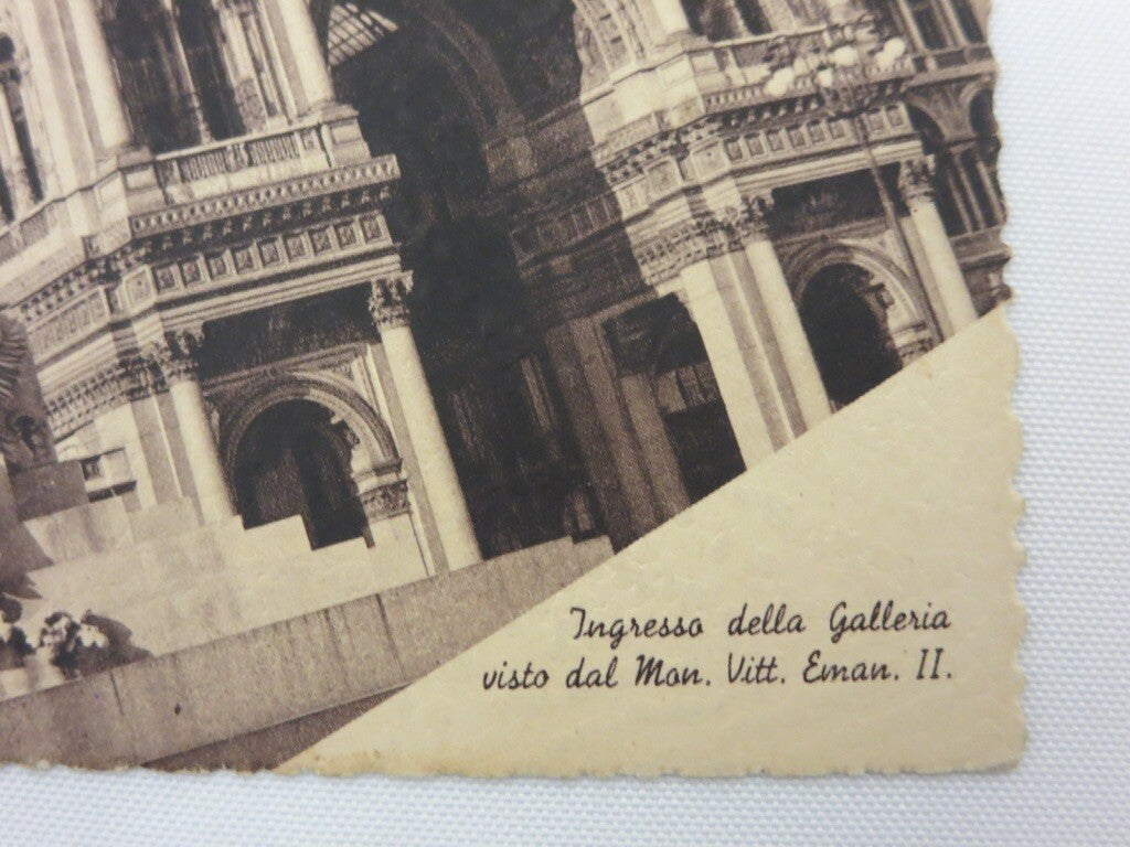 Vintage Italian Souvenir Postcard w/ Lotteria Automobilistica di Tripoli Milan