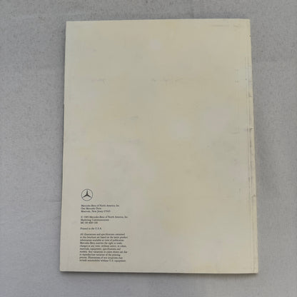 1990 Mercedes Benz 190 Class Car Sales Brochure Catalog Advertising Vintage