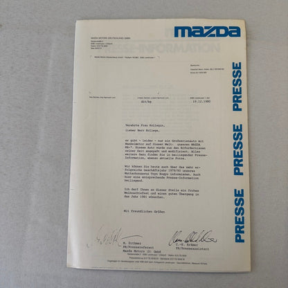 1981 Mazda RX-7 Press Kit Brochure Photos GERMAN Mazda RX7 RX 7 Sports Car