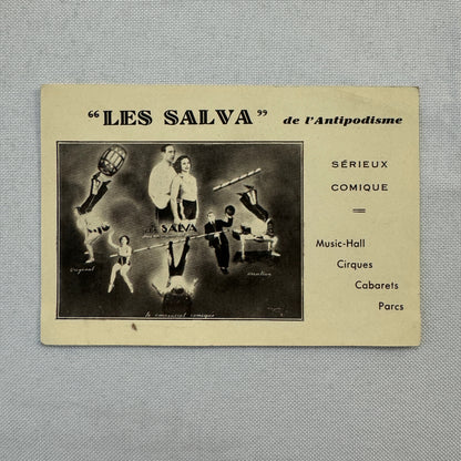 Vintage Circus Musical Comedy Balancing Act Postcard Post Card Les Salva French