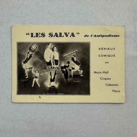 Vintage Circus Musical Comedy Balancing Act Postcard Post Card Les Salva French