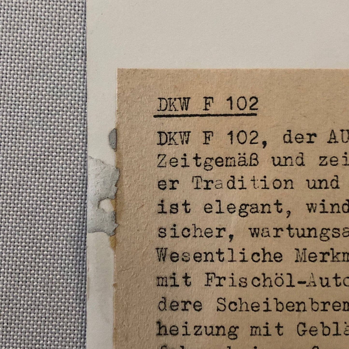 Auto Union DKW F102 Car Photo Photograph Vintage F 102