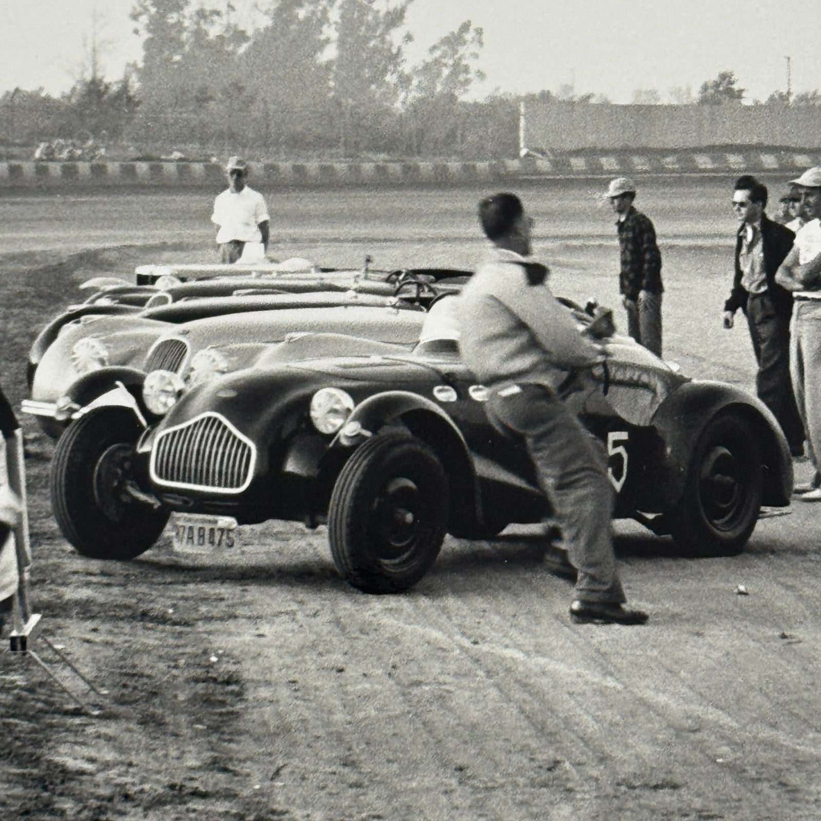 Vintage Racing Photo Photograph Allard Jaguar Car Drivers Modern Print