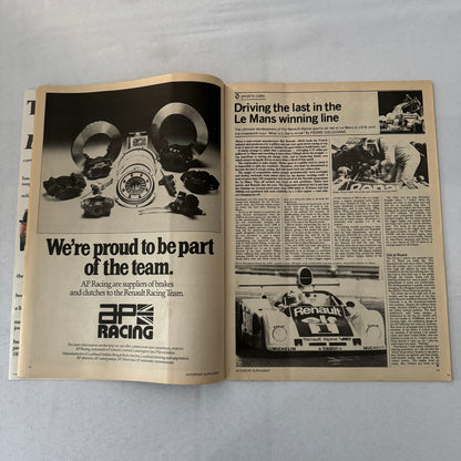 Vintage Renault Racing Supplement Magazine F1 Formula One ELF Renault 5 Gordini