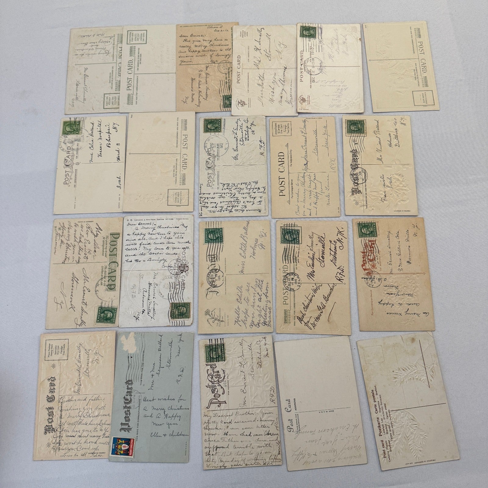 Antique Christmas & New Years Postcard Collection Lot Birds Flowers Xmas 100+