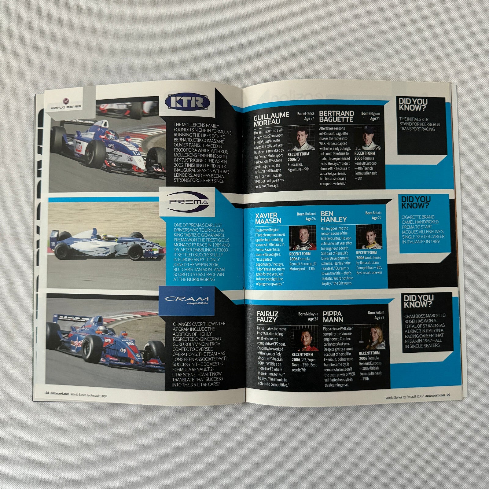 2007 Renault World Series Racing Guide Brochure Autosport