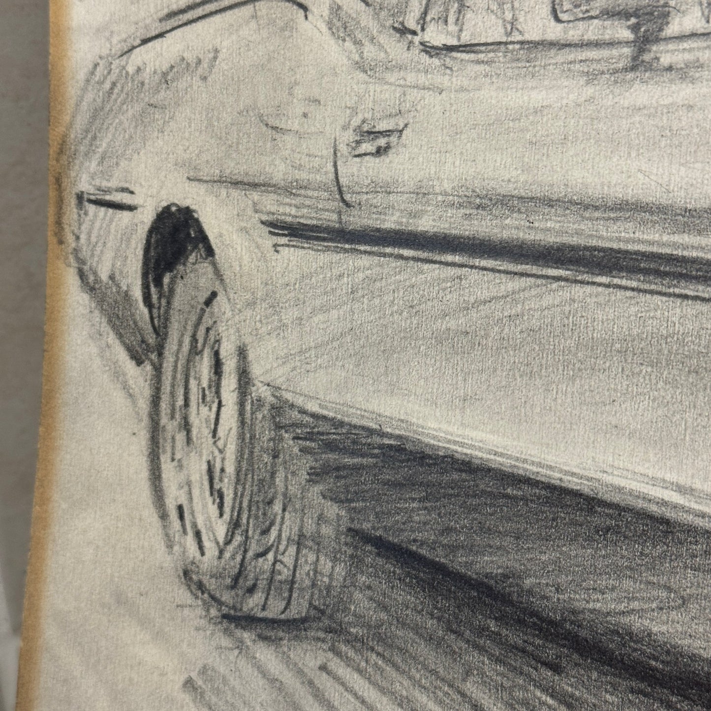 Ford Mustang Vintage Car Illustration Drawing Sketch Original Art Signed