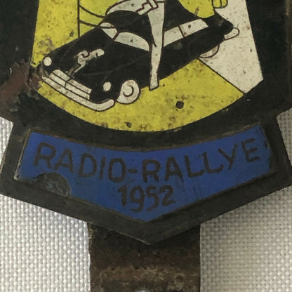 Vintage 1952 Radio Rallye Car Rally Participant Badge Emblem Award 