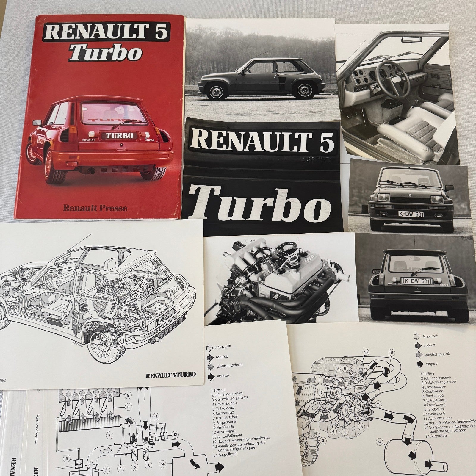 Renault 5 Turbo Car Factory Press Kit Photos Folder Hot Hatch GERMAN