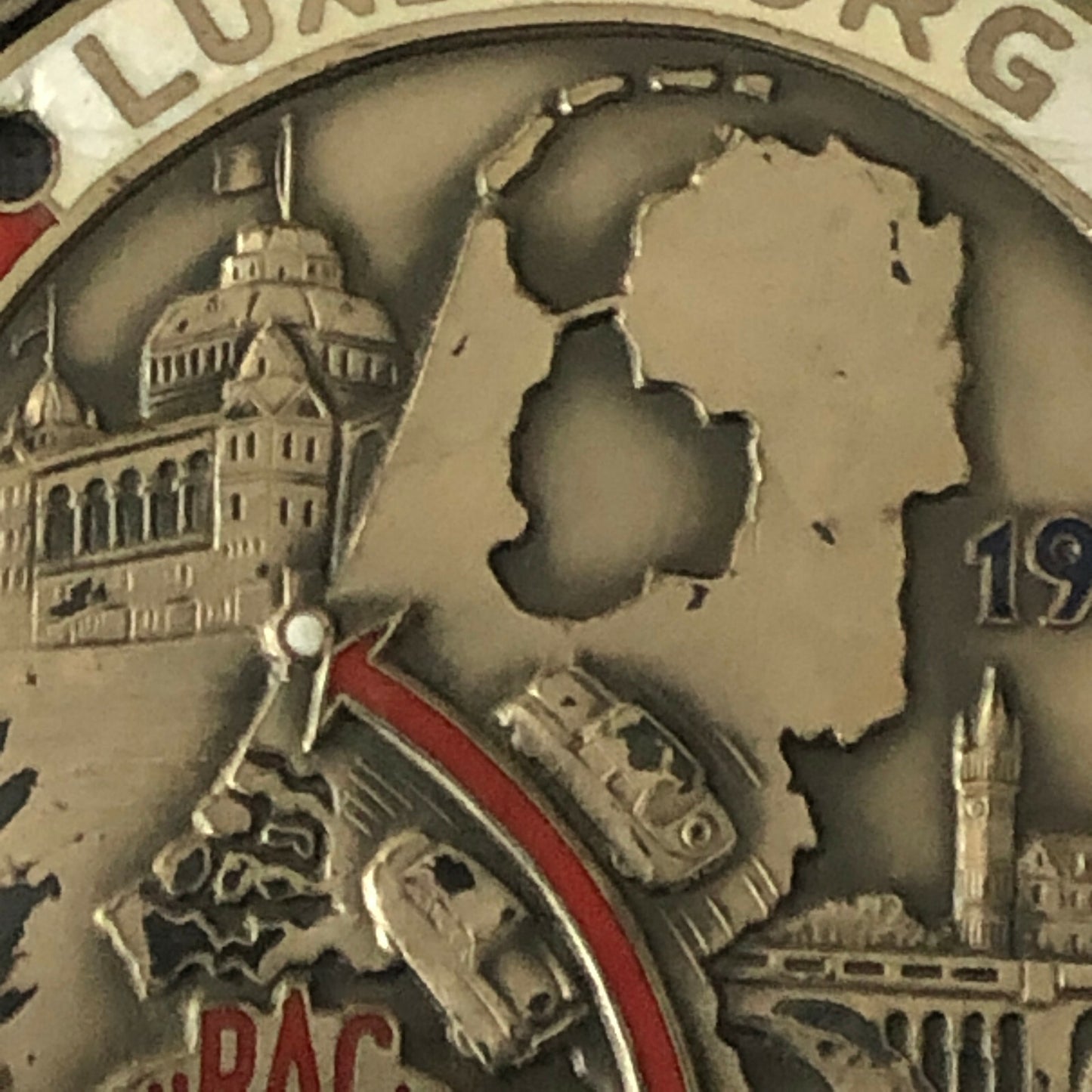 1955 Scheveningen Luxemburg Scheveningen SLS Rally Badge Emblem Award 