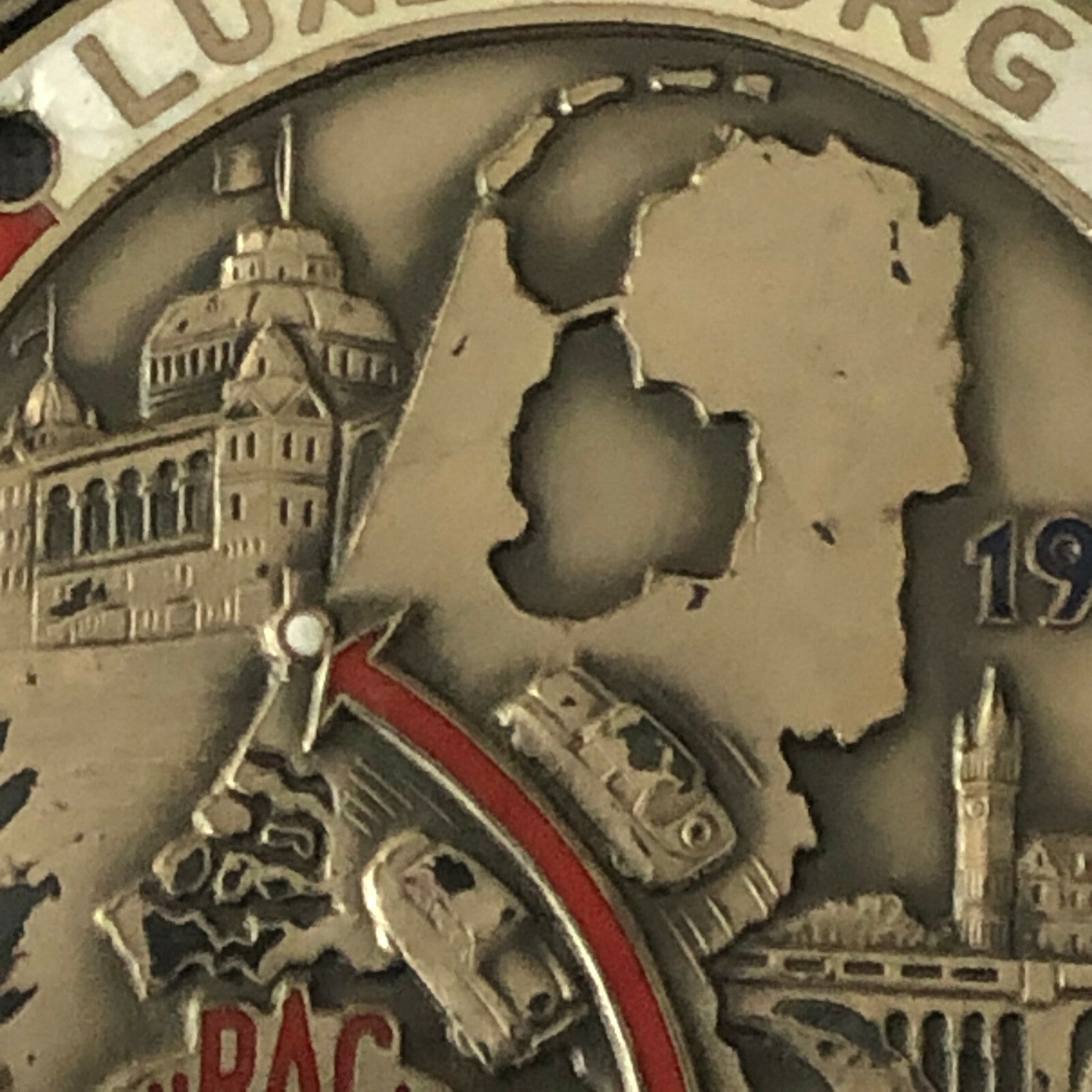 1955 Scheveningen Luxemburg Scheveningen SLS Rally Badge Emblem Award 